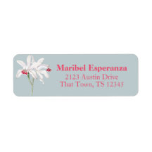 White Lily | Dusky Blue Return Address Label