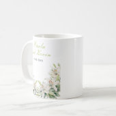 White Lily Flowers Wedding コーヒーマグカップ (正面左)