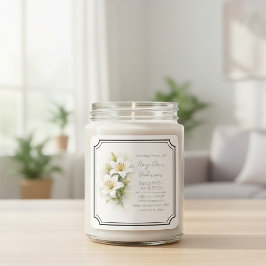 White Lily Remembrance Candle Sticker スクエアシール