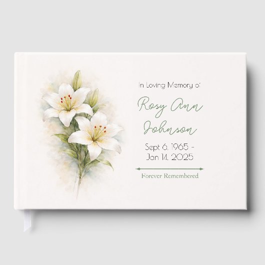White Lily Sympathy Remembrance Book ゲストブック (正面)