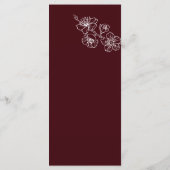 White Line Art Flowers Deep Burgundy Wedding メニュー (裏面)