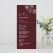 White Line Art Flowers Deep Burgundy Wedding メニュー (スタンド正面)