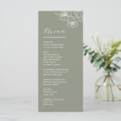 White Line Art Flowers Sage Green Wedding メニュー (スタンド正面)
