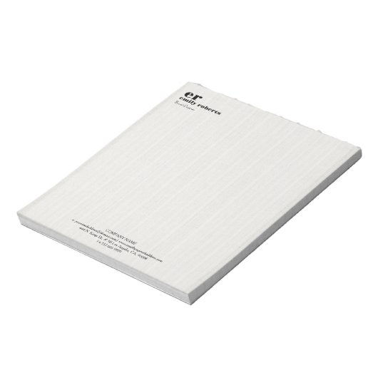 White Linen Burlap Gray Typography ノートパッド (回転)