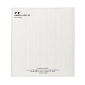 White Linen Burlap Gray Typography ノートパッド (正面)