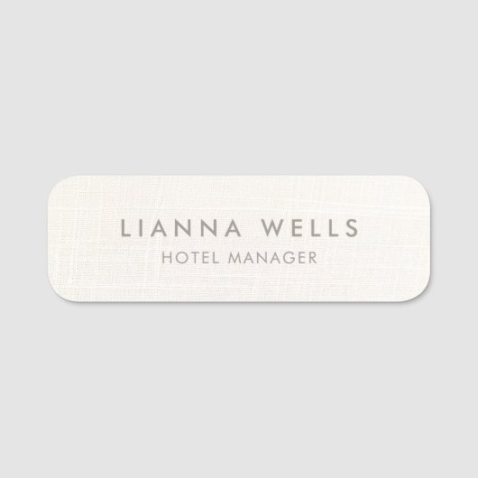 White Linen (image)従業員 名札 (正面)