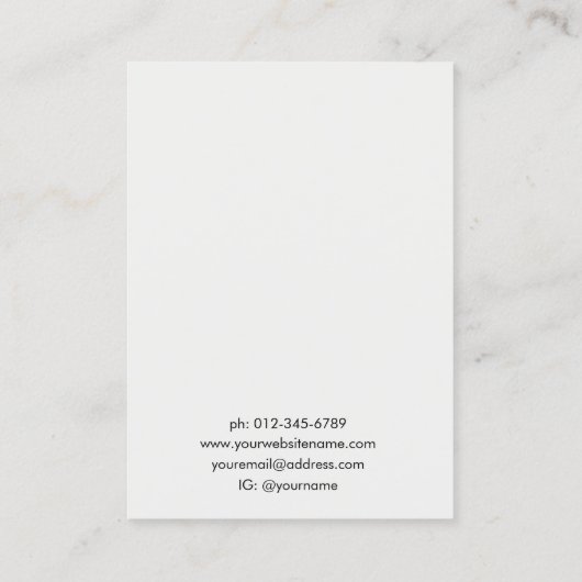 White Linen Pattern Jewelry Earring Display  名刺 (裏面)