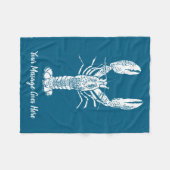 White Lobster Graphic Message フリースブランケット (正面(横))