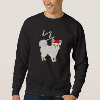White Longhaired Chihuahua Dog Mom Christmas   スウェットシャツ