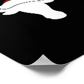 White Longhorn Christmas Lights Santa Hat Horn Ant ポスター (角)