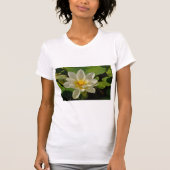 White Lotus flowers in a pond Tシャツ (正面)