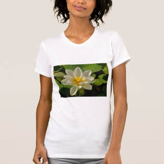 White Lotus flowers in a pond Tシャツ