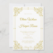 white luxury wedding invitation 招待状 (正面)