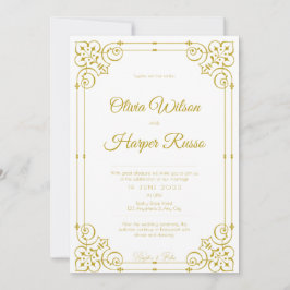 white luxury wedding invitation 招待状