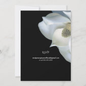 White Magnolia Elegant Black White Wedding  招待状 (裏面)