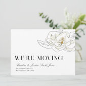 White Magnolia Illustration Modern Minimal Moving 案内状 (スタンド正面)