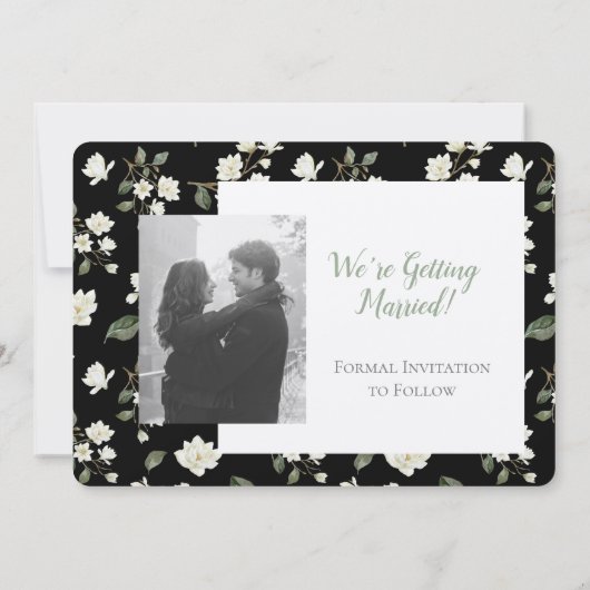 White Magnolia on Black写真の日付を保存 セーブザデート (裏面)