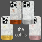 White Magnolia Painting Yellow Gold Custom Name Case-Mate iPhoneケース