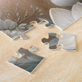 White Mama Horse With Magnolia ジグソーパズル (側面)