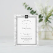 White Marble all in one招待状RSVP l Website ポストカード (スタンド正面)