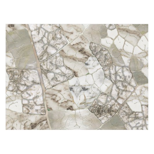 White Marble and Pearl Leaf structure テーブルクロス (正面(横))