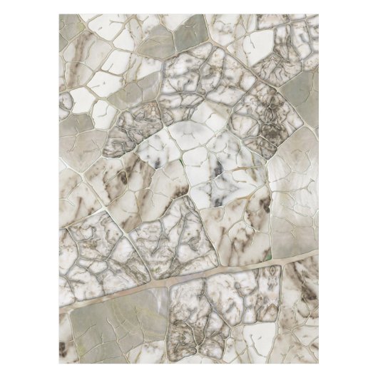 White Marble and Pearl Leaf structure テーブルクロス (正面)