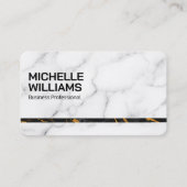 White Marble Background | Sleek 名刺 (正面)