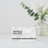 White Marble Background | Sleek 名刺 (スタンド正面)