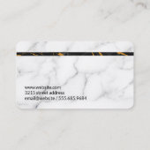 White Marble Background | Sleek 名刺 (裏面)