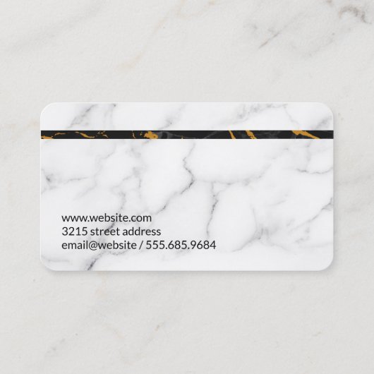 White Marble Background | Sleek 名刺 (裏面)