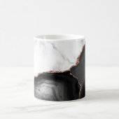White Marble Black Agate Rose Gold Glitter コーヒーマグカップ (中央)