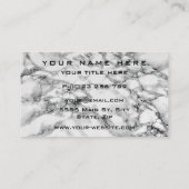 White Marble Business Cardロゴ名の情報 名刺 (裏面)