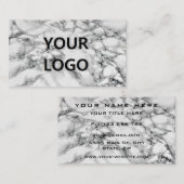 White Marble Business Cardロゴ名の情報 名刺 (正面/裏面)