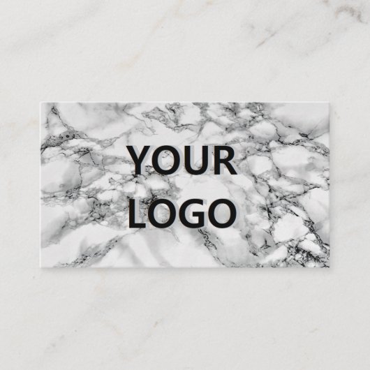 White Marble Business Cardロゴ名の情報 名刺 (正面)