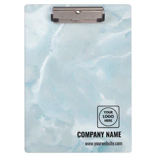 White Marble Business Logo Pro clipboard クリップボード (正面)