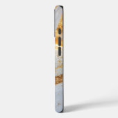 White marble chic gold glitter monogram Case-Mate iPhoneケース (裏面 / 左)