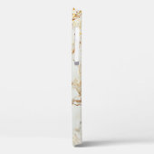 White marble chic gold glitter monogram Case-Mate iPhoneケース (裏面 / 左)