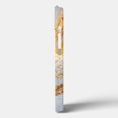 White marble chic gold glitter monogram Case-Mate iPhoneケース (裏面 / 左)