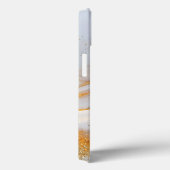 White marble chic gold glitter monogram Case-Mate iPhoneケース (裏面 / 右)