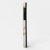 White marble chic gold glitter monogram Case-Mate iPhoneケース (裏面/左)