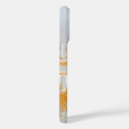 White marble chic gold glitter monogram Case-Mate iPhoneケース (裏面 / 右)