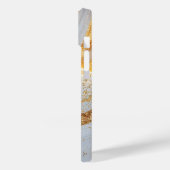 White marble chic gold glitter monogram Case-Mate iPhoneケース (裏面 / 左)