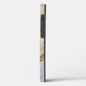 White marble chic gold glitter monogram Case-Mate iPhoneケース (裏面 / 左)