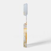 White marble chic gold glitter monogram iPhoneケース (右側面)