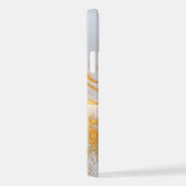 White marble chic gold glitter monogram iPhoneケース (右側面)