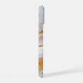 White marble chic gold glitter monogram iPhone 15ケース (右側面)