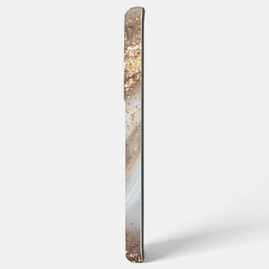 white marble chic gold glitter monogram samsung galaxyケース (裏面横)