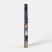 white marble chic gold glitter monogram samsung galaxyケース (右側面)