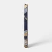 white marble chic gold glitter monogram samsung galaxyケース (左側面)