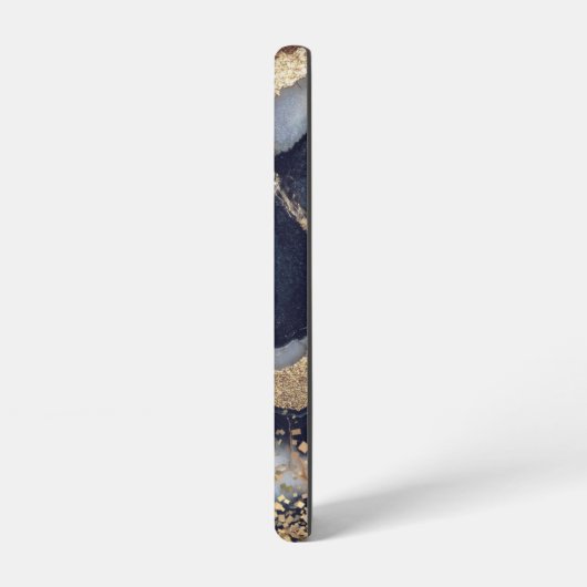 white marble chic gold glitter monogram samsung galaxyケース (左側面)